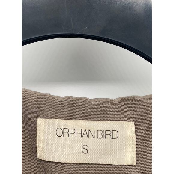 ORPHAN BIRD Women's Beige Cape Overlay Long Sleeve Button-Up Coat SZ S - Picture 10 of 13